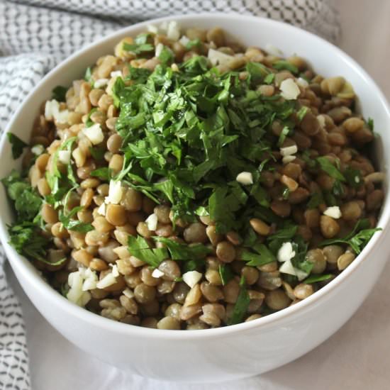 Lemon Garlic Lentils