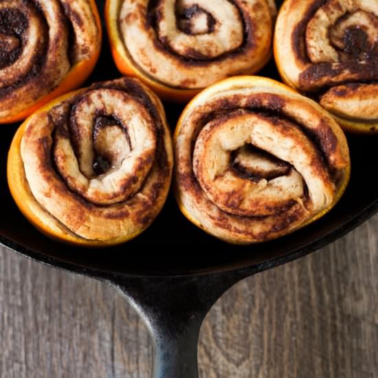 Orange Peel Campfire Cinnamon Rolls