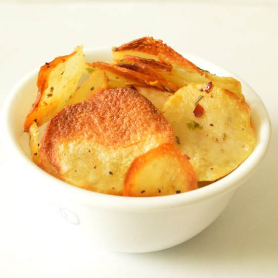 Healthy Baked Potato Chips