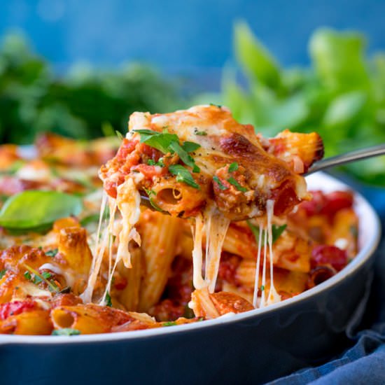 Sausage Pasta Bake with Brie
