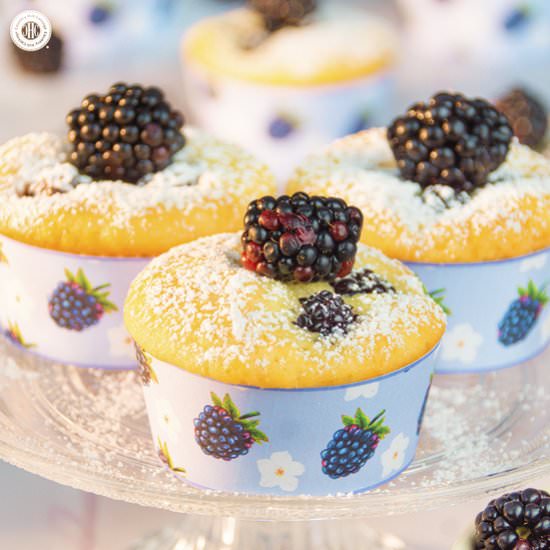 Blackberry Yogurt Cakes