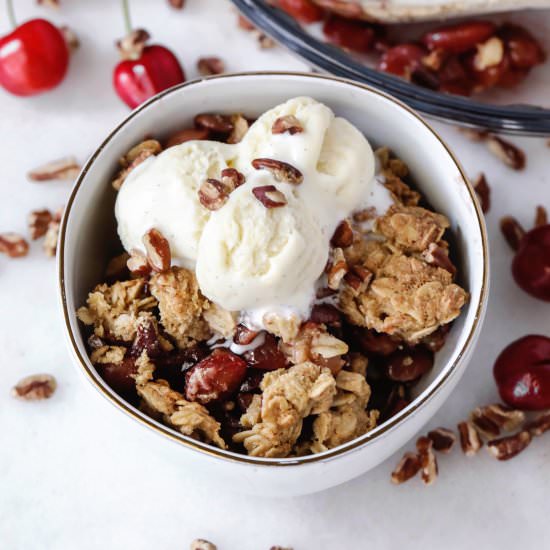 Healthy Cherry Pecan Crisp