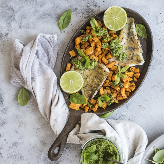 WHITE FISH WITH SWEET POTATO