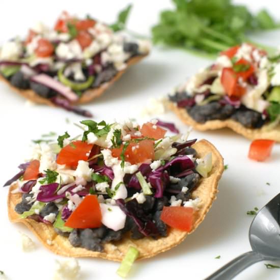 Black Bean Tostadas with Slaw
