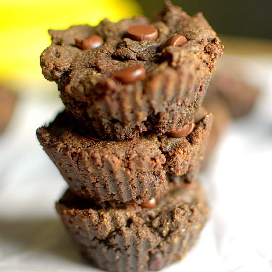 Easy Chocolate PB Banana Muffins