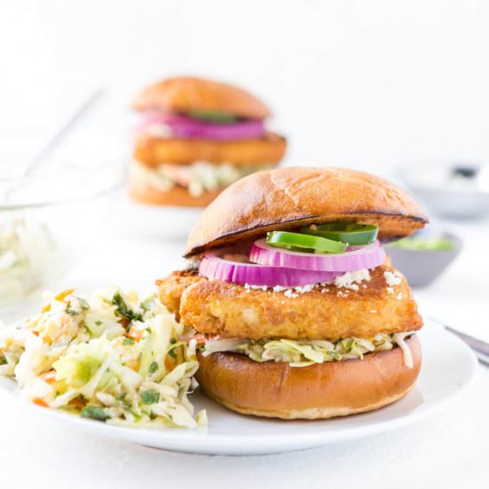 Mexican Slaw Fish Sandwich