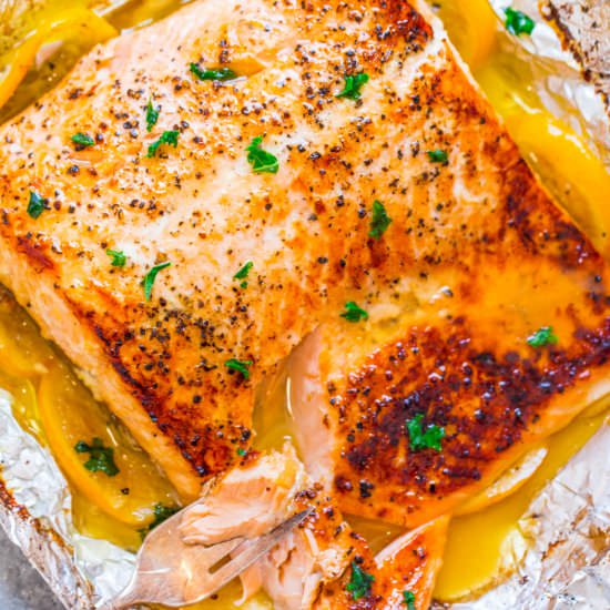 Sheetpan Garlic Lemon Butter Salmon