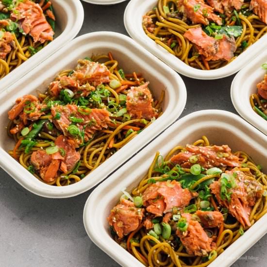 Salmon and Lo Mein Meal Prep