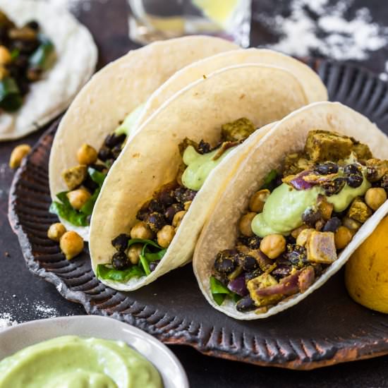 Black Bean, Chickpea + Avocado Wrap