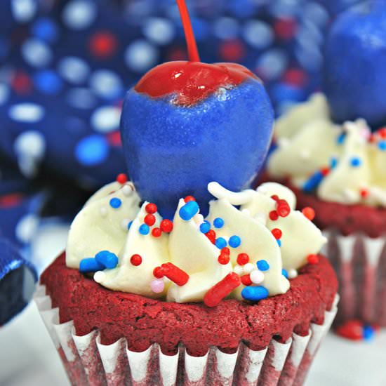 4th of July Red Velvet Brownies