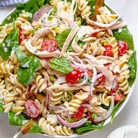Chicken Spinach Pasta Salad