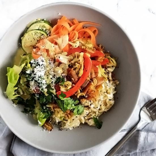VEGGIE STIR-FRY WITH TAHINI