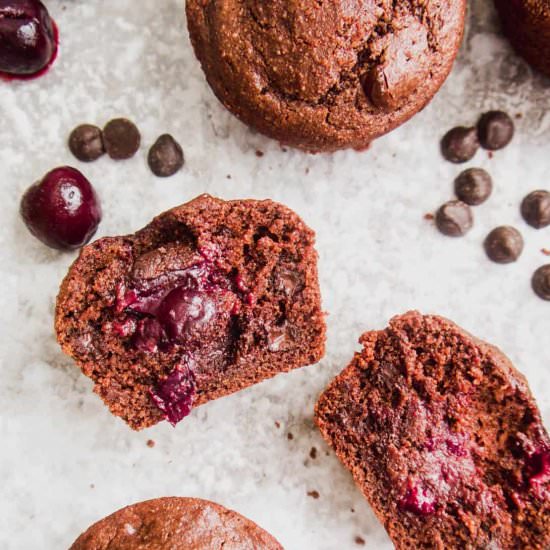Paleo Chocolate Cherry Muffins (GF)
