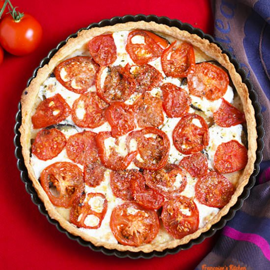 EGGPLANT, TOMATO, MOZZARELLA TART