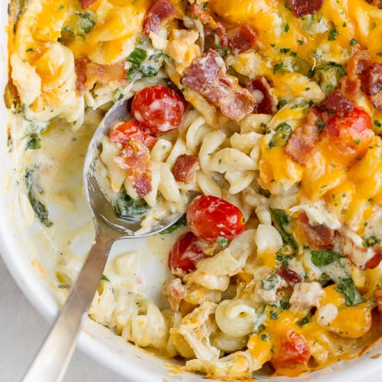 Chicken Spinach Pasta Casserole