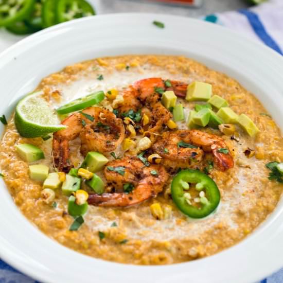 Mexican Corn Bisque with Shrimp