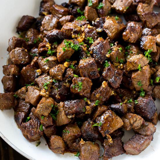Steak Bites with Garlic Butter
