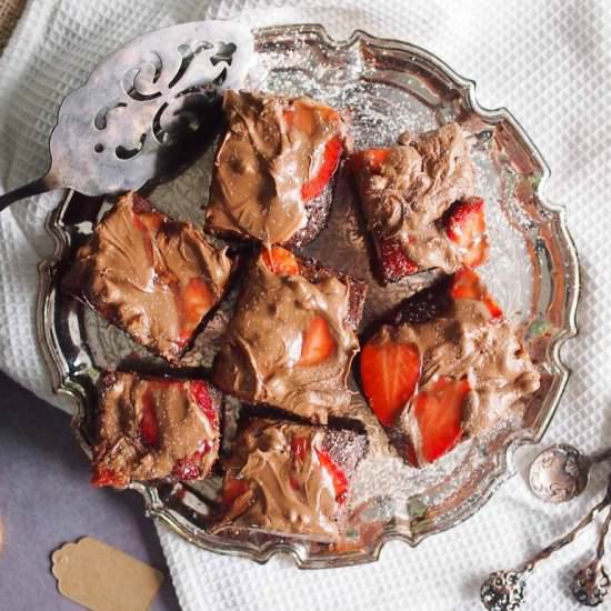 Double chocolate strawberry brownie