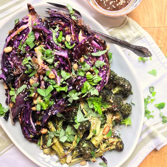 Charred Cabbage with Asian Dressing