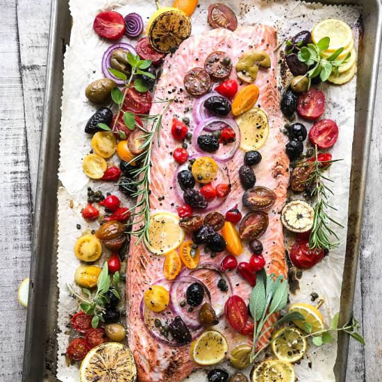 Mediterranean Sheet Pan Salmon