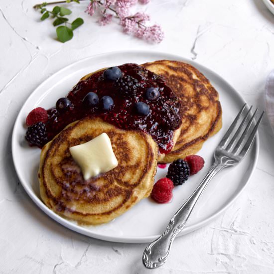 Brown Butter Cornmeal Pancakes