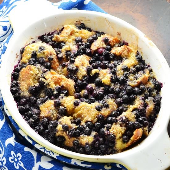 French Toast Casserole+Blueberries