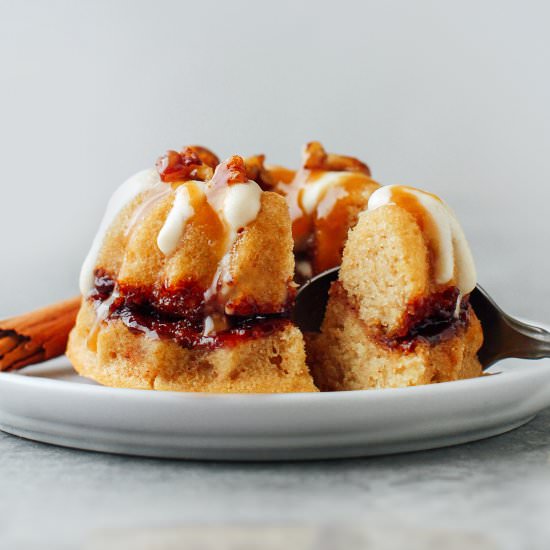 Mini Cinnamon Swirl Bundt Cakes