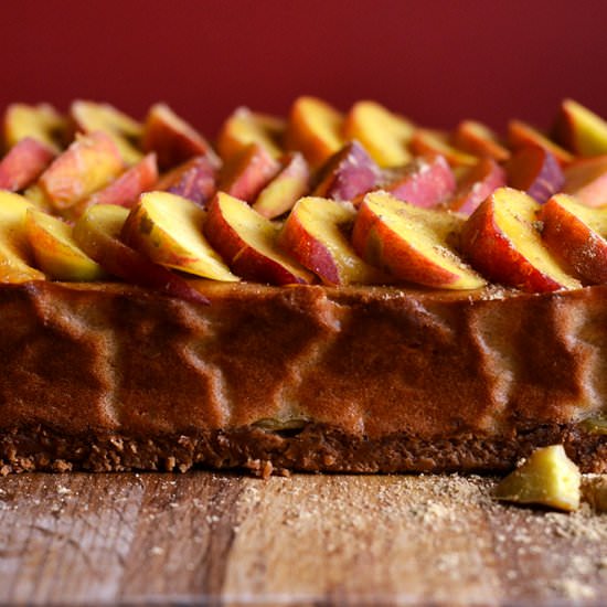 Ginger & Peach Baked Cheesecake