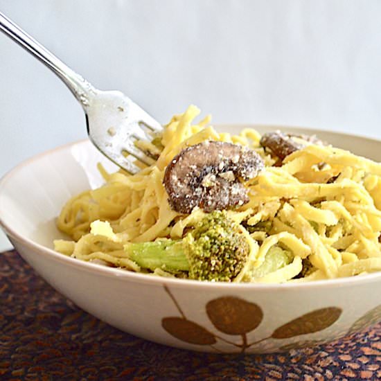 Brown Butter Cheesy Veggie Linguine
