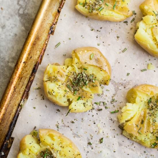 Crispy Rosemary Smashed Potatoes