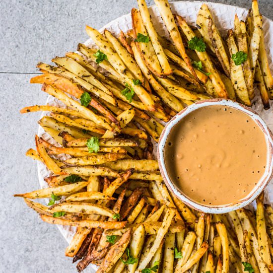 Herb Fries + Peanut Dipping Sauce