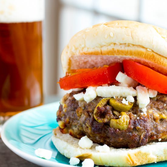 Greek Feta & Green Olive Hamburgers