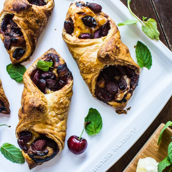 Cherry and Brie Honey Puff Pastry