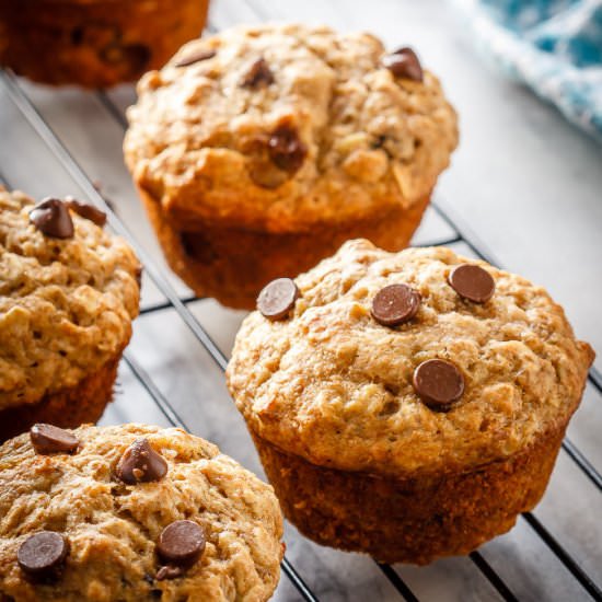 Chocolate Chip Banana Oat Muffins