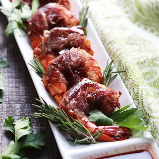 Prosciutto Wrapped Marsala Shrimp