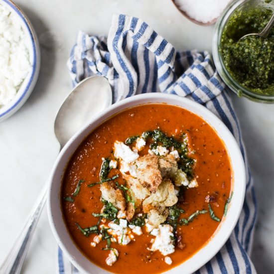 Roasted Red Pepper and Tomato Soup
