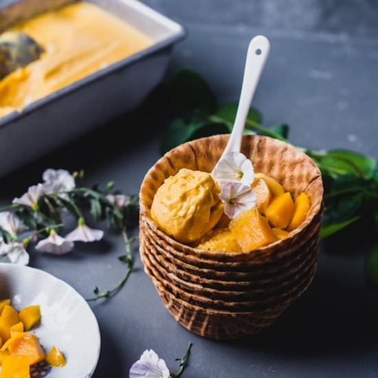 Mango Cardamom No-Churn Ice Cream