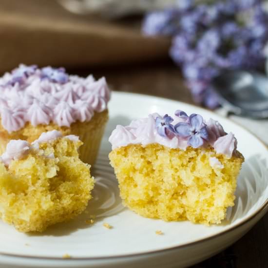 Lilac Lemon Cupcakes