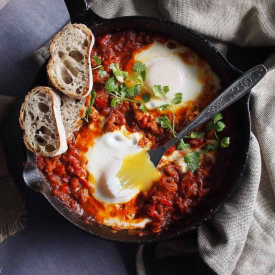 Chorizo chili shakshuka