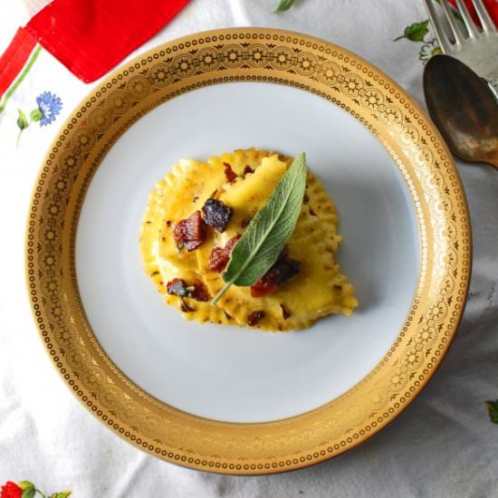 Ravioli with Pancetta