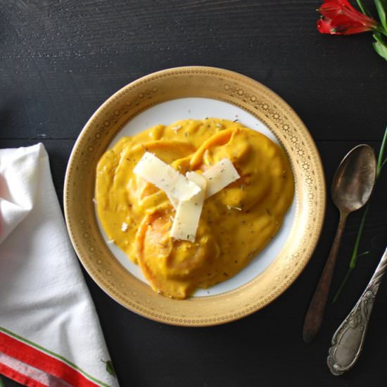 Ravioli with Butternut Squash Cream