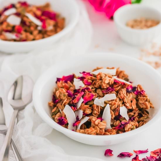 Rose Tahini Cardamom Granola