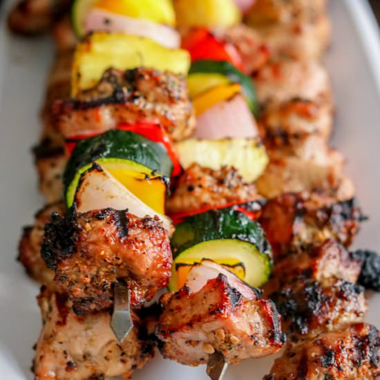 Garlic & Black Pepper Pork Kabobs