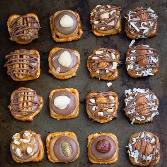 Turtle Pretzel Bites