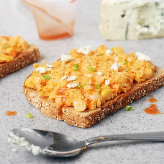 Buffalo Blue Cheese Chickpea Toast