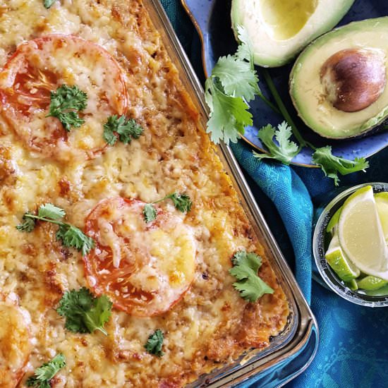 Spaghetti Squash Taco Casserole