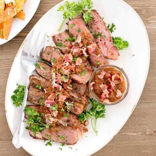 Steak with Spicy Mushroom Sauce