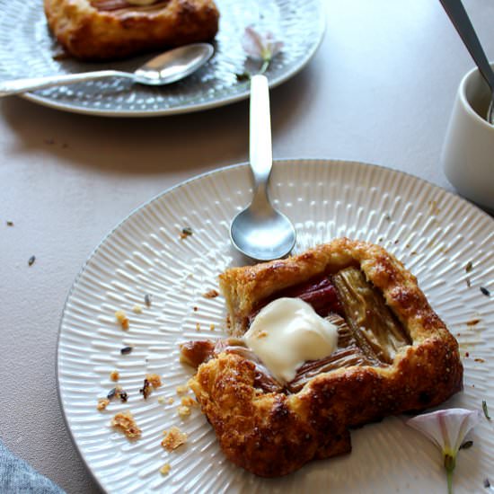 Rustic rhubarb mini tarts