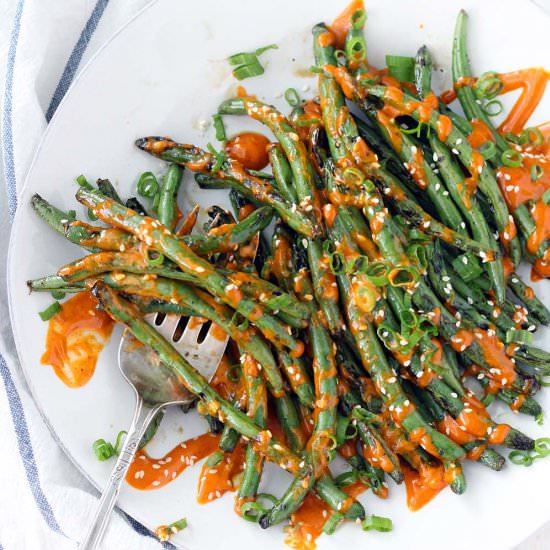 Green Beans with Gochujang Mayo