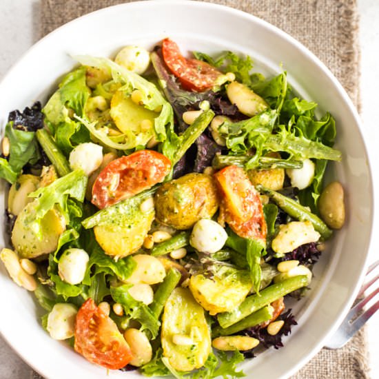 Two bean and potato salad